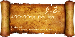 Járányi Evelina névjegykártya